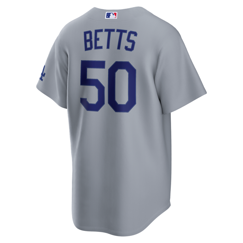 Los Angeles Dodgers Mookie Betts Nike Gray Stadium Jersey product image 3, provided for visual reference and product detail