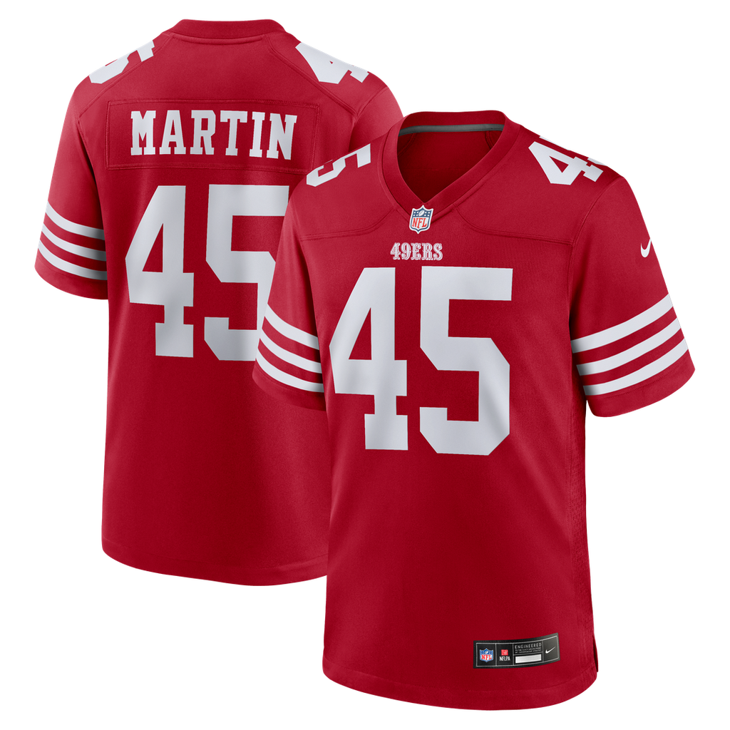 San Francisco 49ers Nick Martin Nike Scarlet Team Game Jersey product image 1, provided for visual reference and product