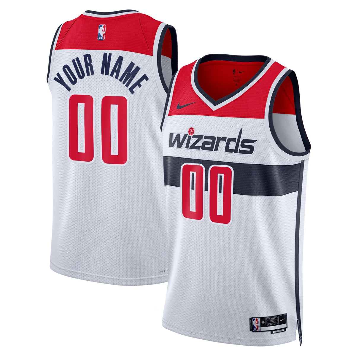 Washington Wizards Nike Association Swingman Jersey - Custom - Unisex product image 1, provided for visual reference and