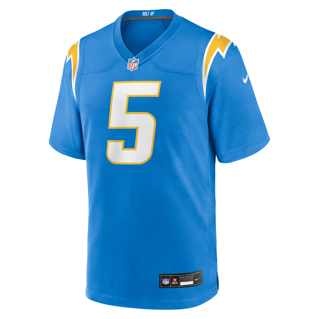 Los Angeles Chargers Trey Lance Nike Powder Blue Team Game Jersey product image 2, provided for visual reference and product