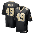 New Orleans Saints Zach Wood Nike Black Game Jersey product image 1, provided for visual reference and product detail review