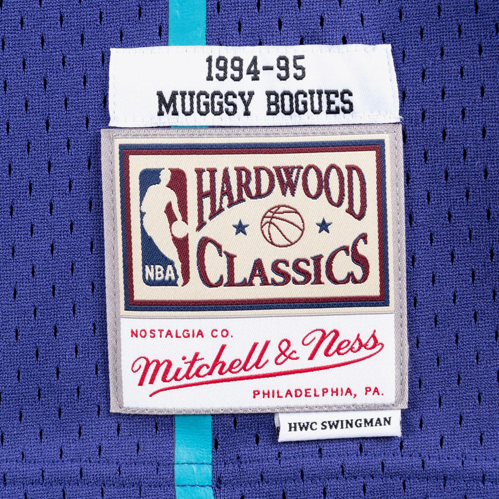 Charlotte Hornets Mitchell & Ness Muggsy Bogues 1994 Swingman Alternate Authentic Jersey - Purple product image 5, provided