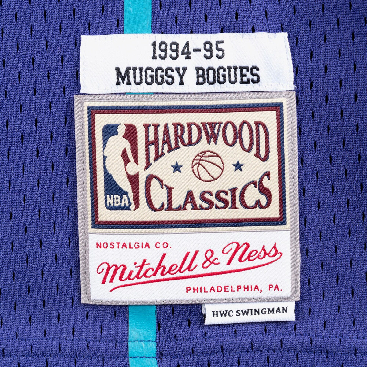 Charlotte Hornets Mitchell & Ness Muggsy Bogues 1994 Swingman Alternate Authentic Jersey - Purple product image 5, provided