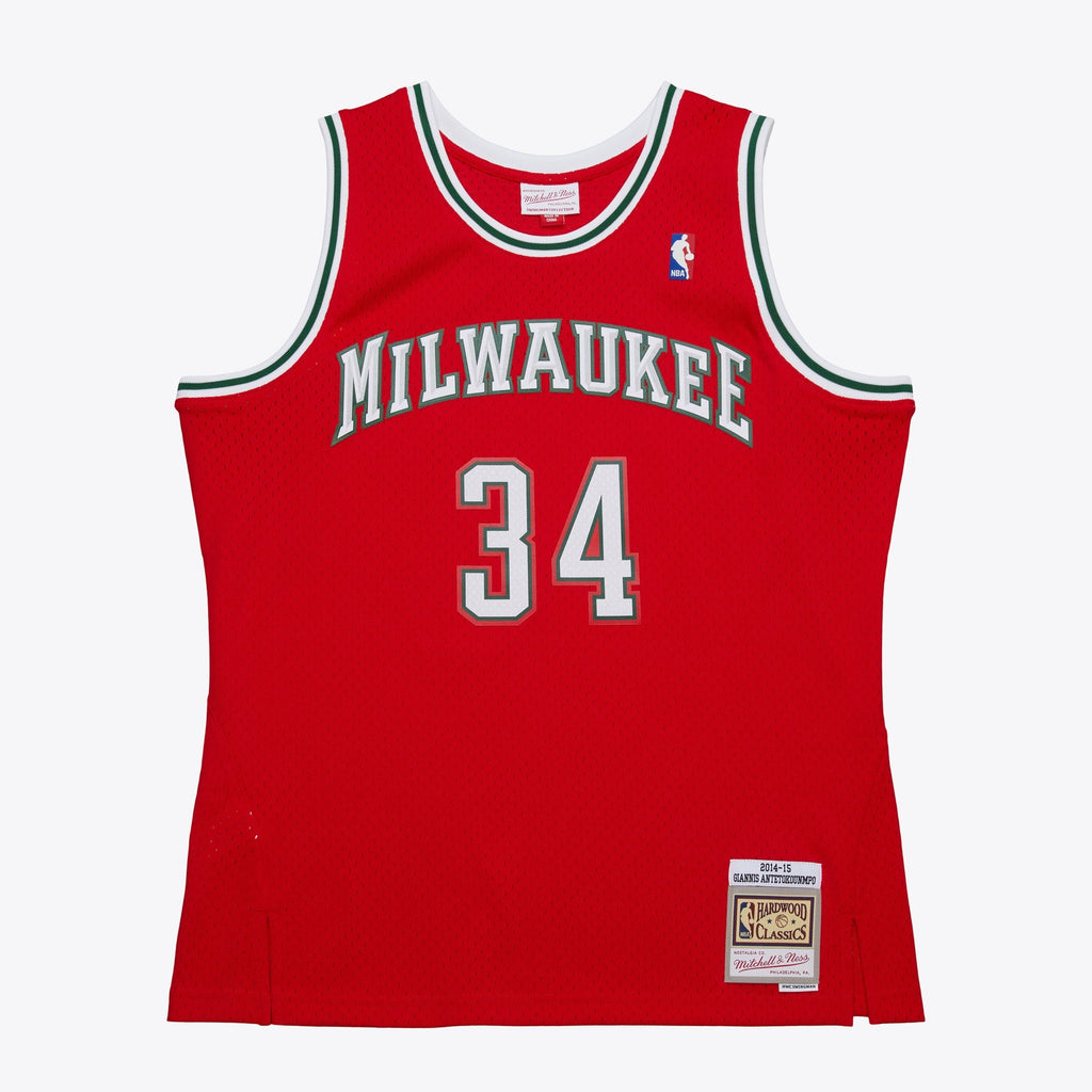 Milwaukee Bucks Mitchell & Ness Giannis Antetokounmpo 2014 Dark Alternate Authentic Jersey - Red product image 3, provided