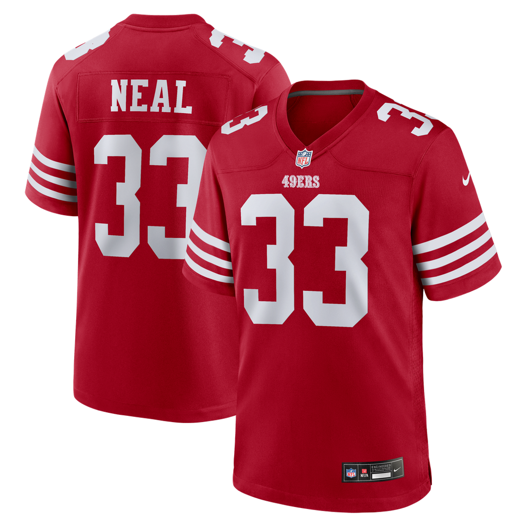 San Francisco 49ers Siran Neal Nike Scarlet Team Game Jersey product image 1, provided for visual reference and product