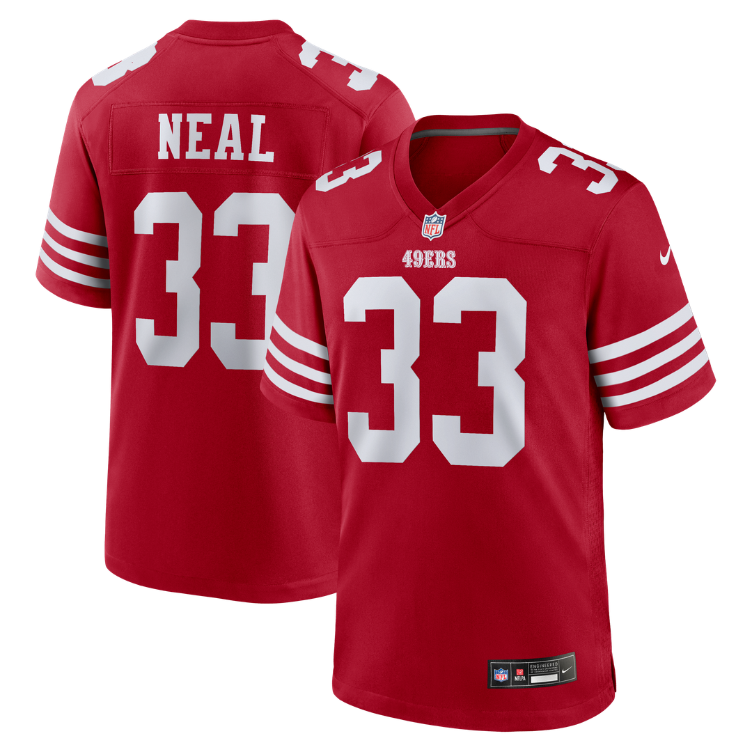 San Francisco 49ers Siran Neal Nike Scarlet Team Game Jersey product image 1, provided for visual reference and product