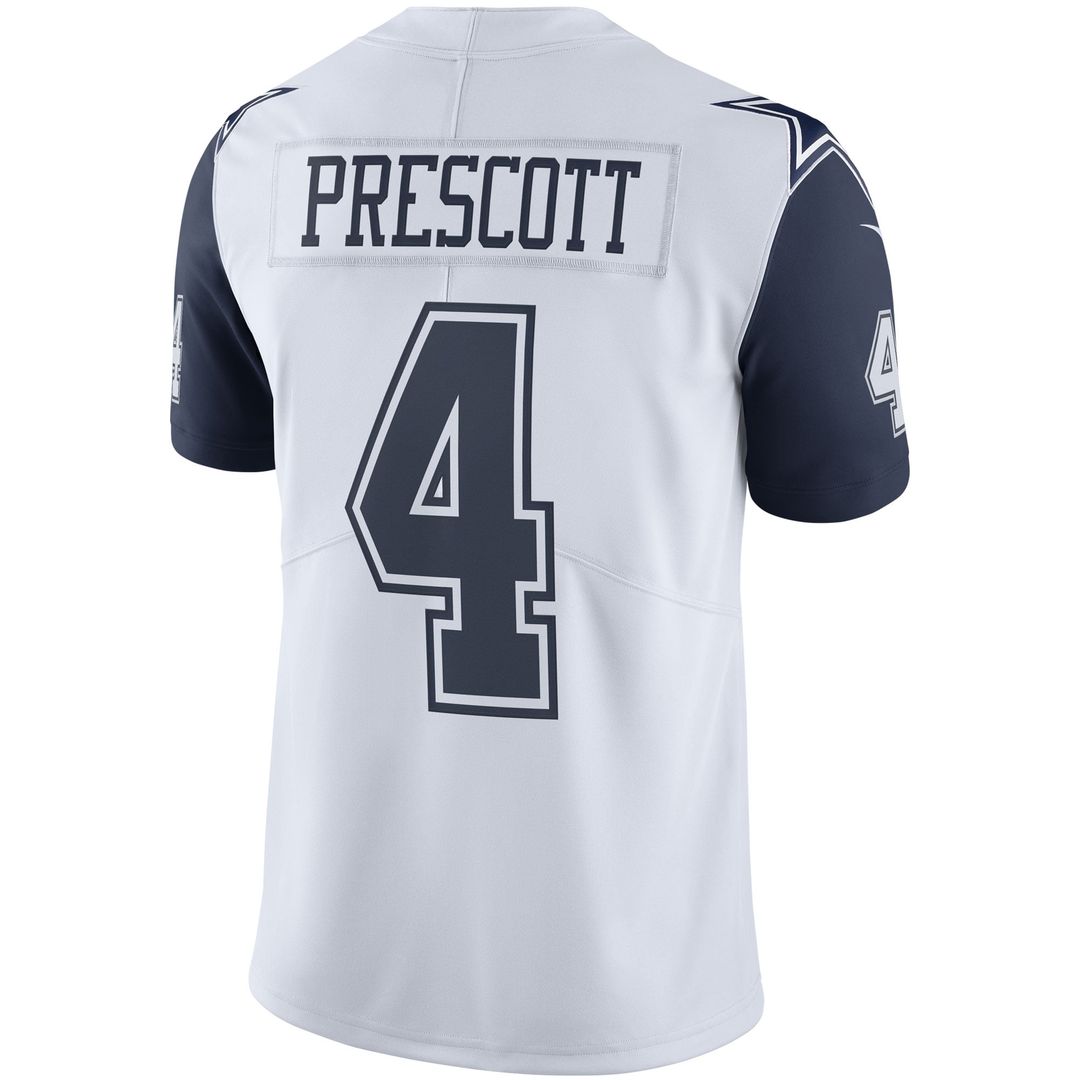 Dallas Cowboys Dak Prescott Nike Navy Vapor Limited Player Jersey product image 9, provided for visual reference and product