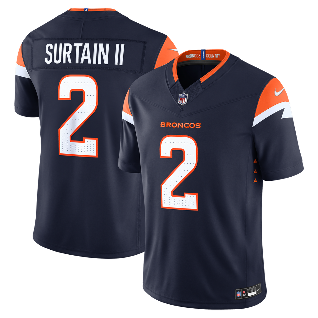 Denver Broncos Pat Surtain II Nike White Vapor F.U.S.E. Stitched Limited Jersey product image 21, provided for visual