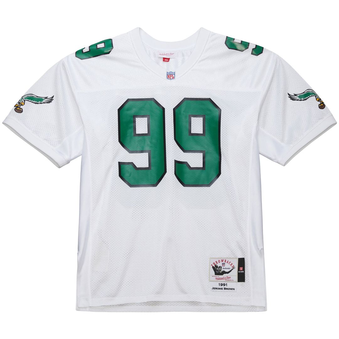Philadelphia Eagles Jerome Brown Mitchell & Ness White 1991 Authentic Throwback Retired Player Jersey product image 2,