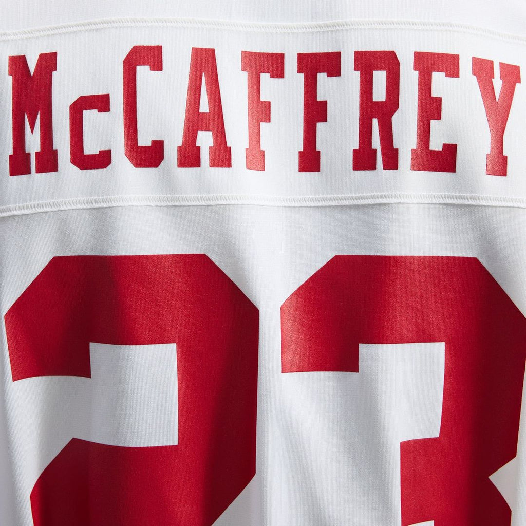 San Francisco 49ers Christian McCaffrey Nike White Game Player Jersey product image 21, provided for visual reference and