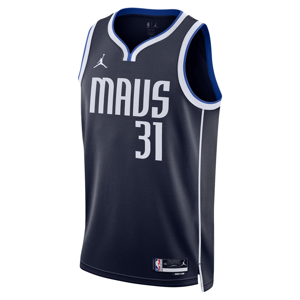 Dallas Mavericks Jordan Brand Statement Edition Swingman Jersey - Navy - Klay Thompson - Unisex product image 3, provided