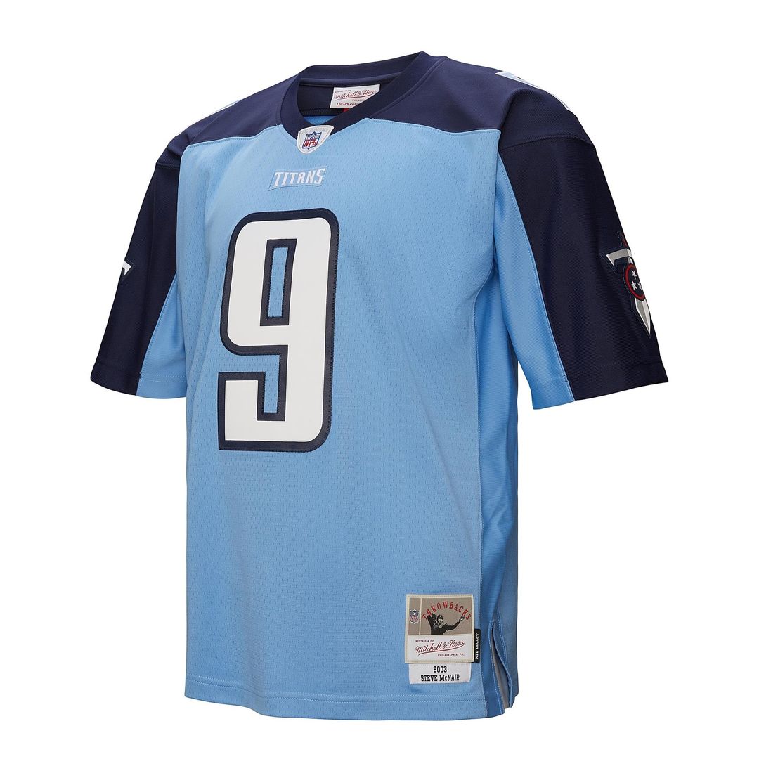 Tennessee Titans Steve McNair Mitchell & Ness Light Blue 2003 Legacy Replica Jersey product image 9, provided for visual