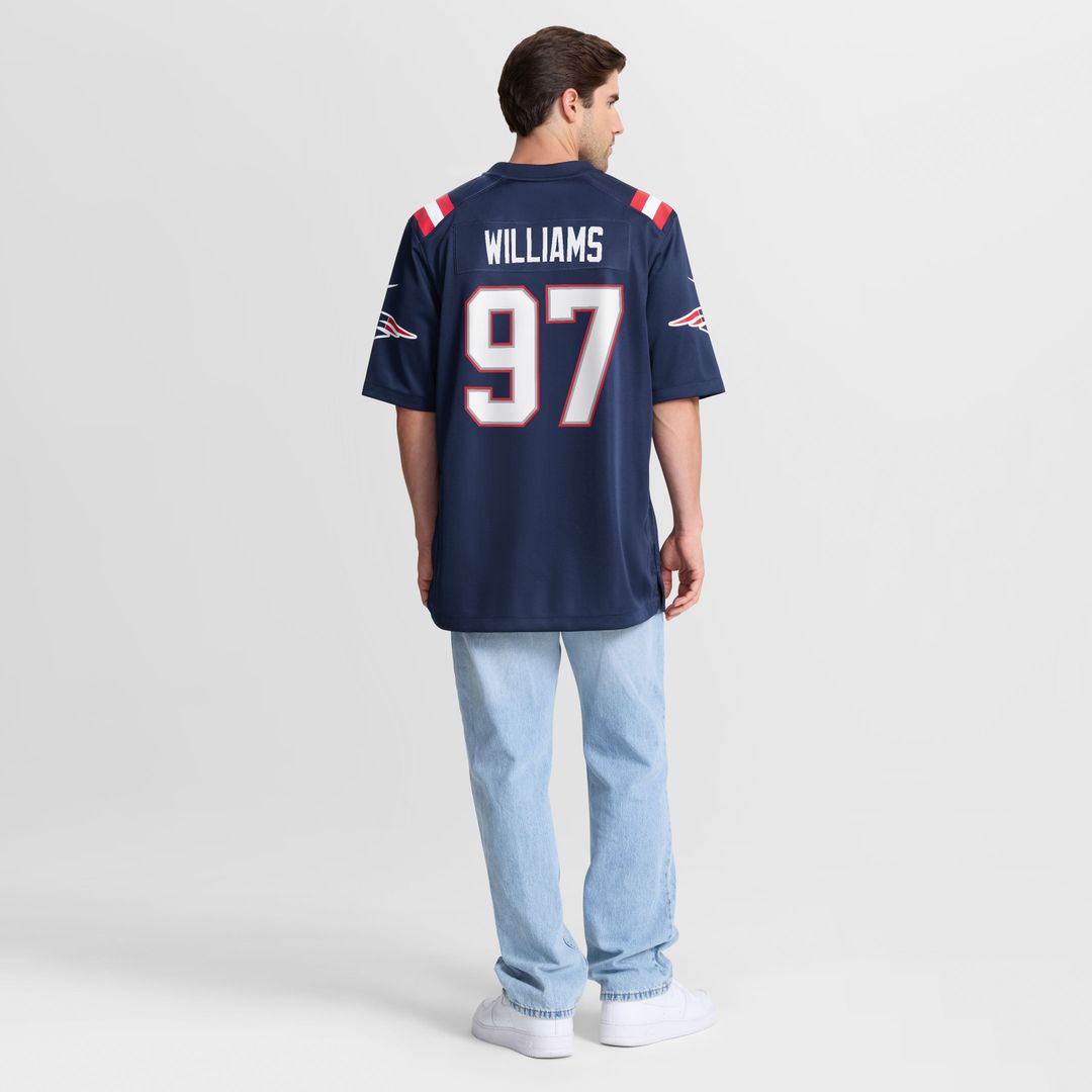 New England Patriots Milton Williams Nike Navy Team Game Jersey product image 3, provided for visual reference and product