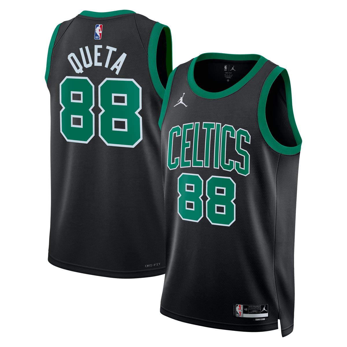 Boston Celtics Jordan Brand Statement Edition Swingman Jersey - Black - Neemias Queta - Unisex product image 1, provided for