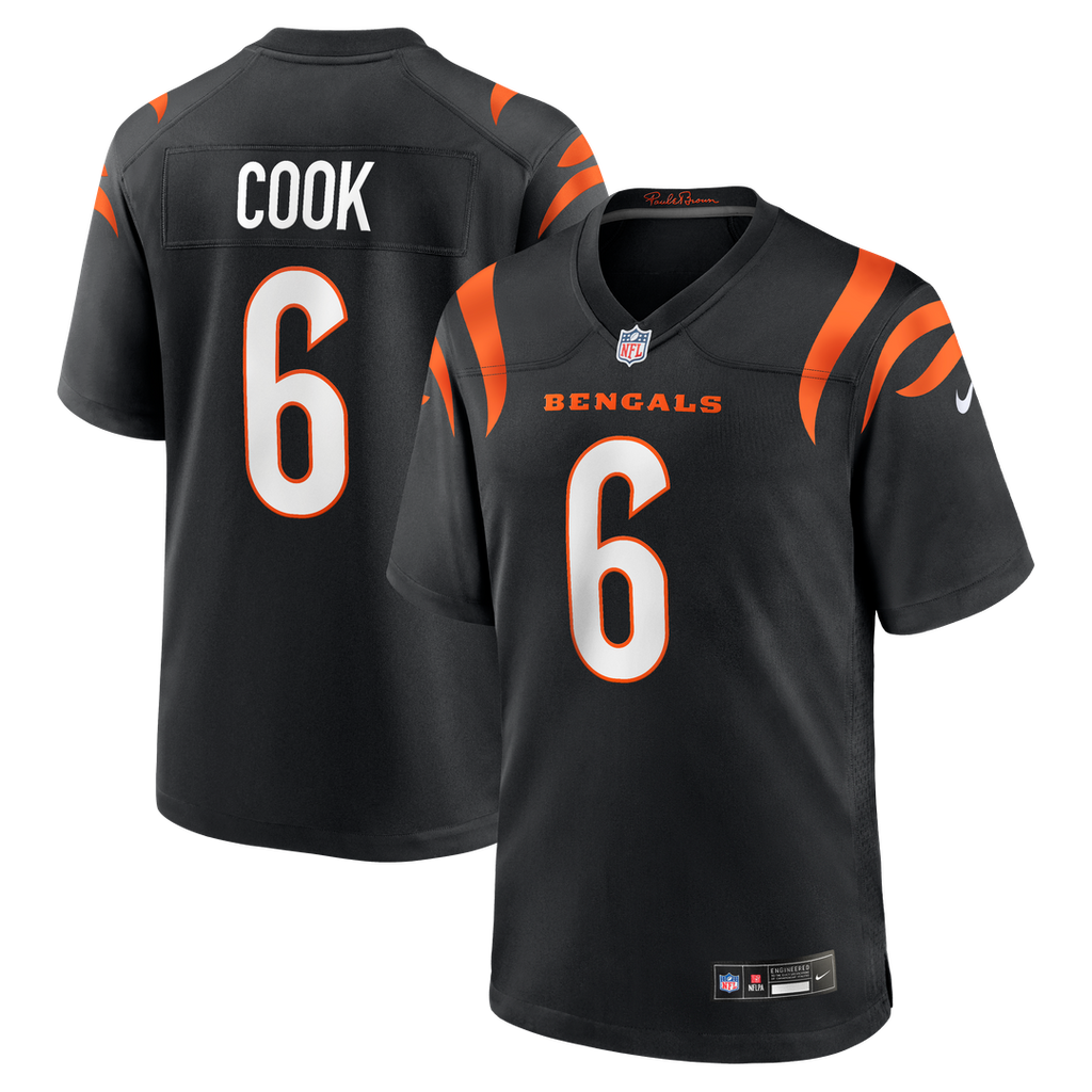 Cincinnati Bengals Bryan Cook Nike Black Team Game Jersey product image 1, provided for visual reference and product detail