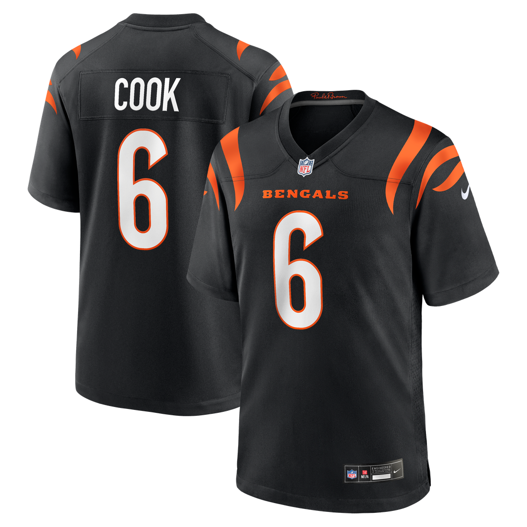 Cincinnati Bengals Bryan Cook Nike Black Team Game Jersey product image 1, provided for visual reference and product detail