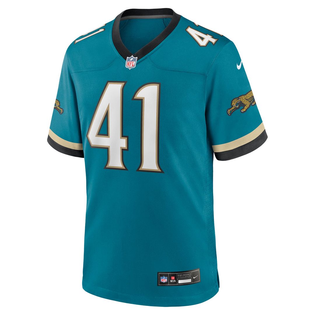 Jacksonville Jaguars Josh Hines-Allen Nike Teal Prowler Throwback Player Game Jersey product image 2, provided for visual
