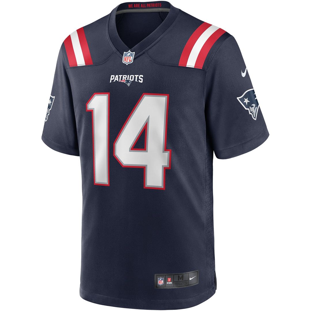 New England Patriots Steve Grogan Nike Navy Game Retired Player Jersey product image 2, provided for visual reference and
