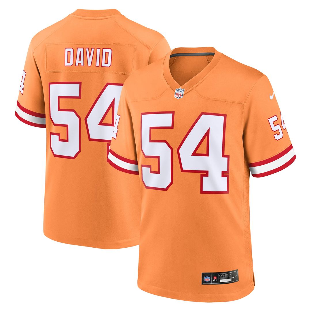 Tampa Bay Buccaneers Lavonte David Nike Orange Throwback Game Jersey product image 1, provided for visual reference and