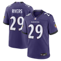 Baltimore Ravens Chandler Rivers Nike Purple Team Game Jersey product image 1, provided for visual reference and product