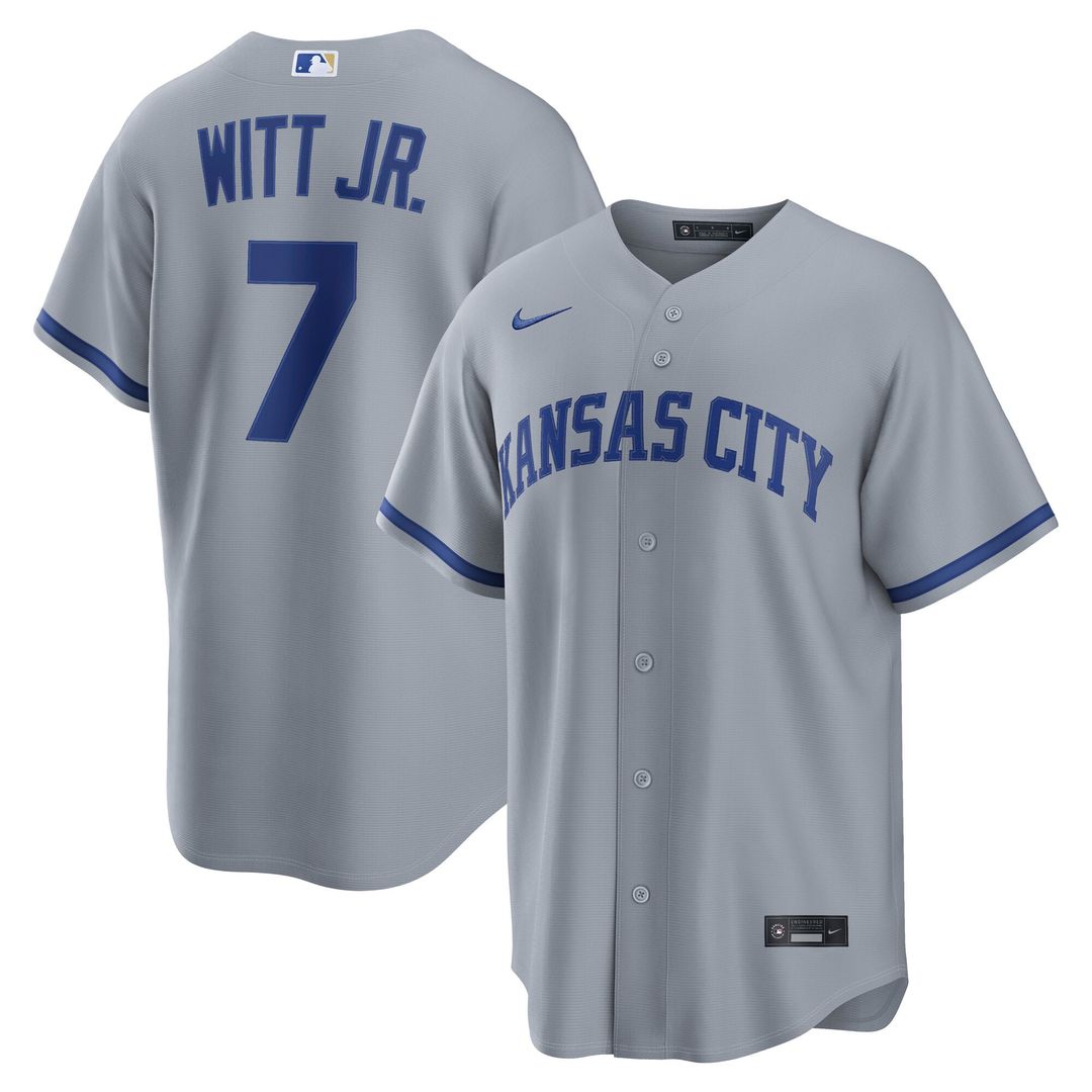 Kansas City Royals Bobby Witt Jr. Nike Royal Alternate Replica Jersey product image 7, provided for visual reference and