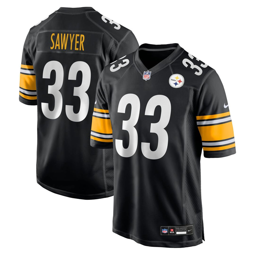 Pittsburgh Steelers Jack Sawyer Nike Black Team Game Jersey product image 7, provided for visual reference and product