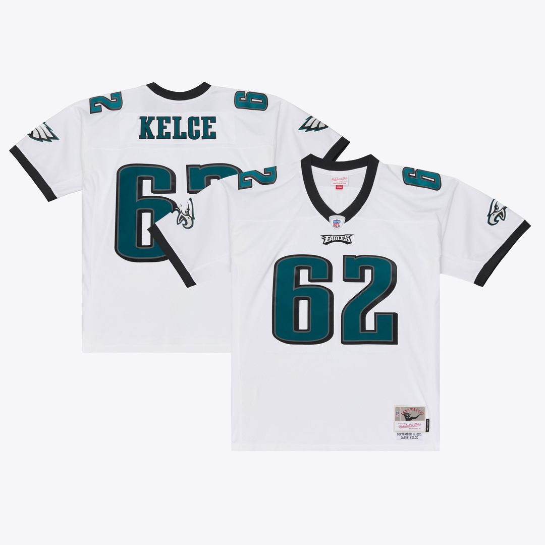 Philadelphia Eagles Jason Kelce Mitchell & Ness White Big & Tall 2011 Legacy Replica Player Jersey product image 1, provided