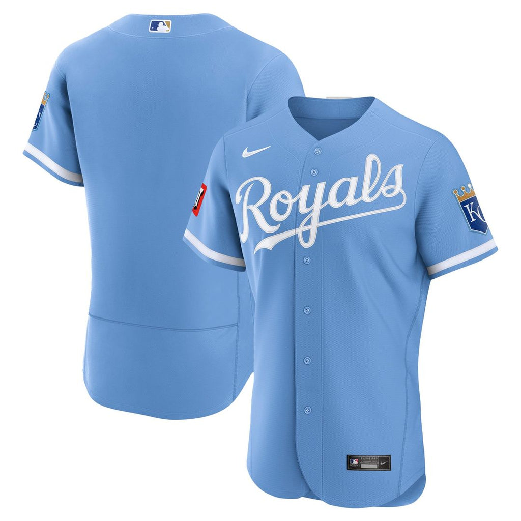 Kansas City Royals Nike Light Blue Alternate Sponsor Patch Authentic Jersey product image 1, provided for visual reference
