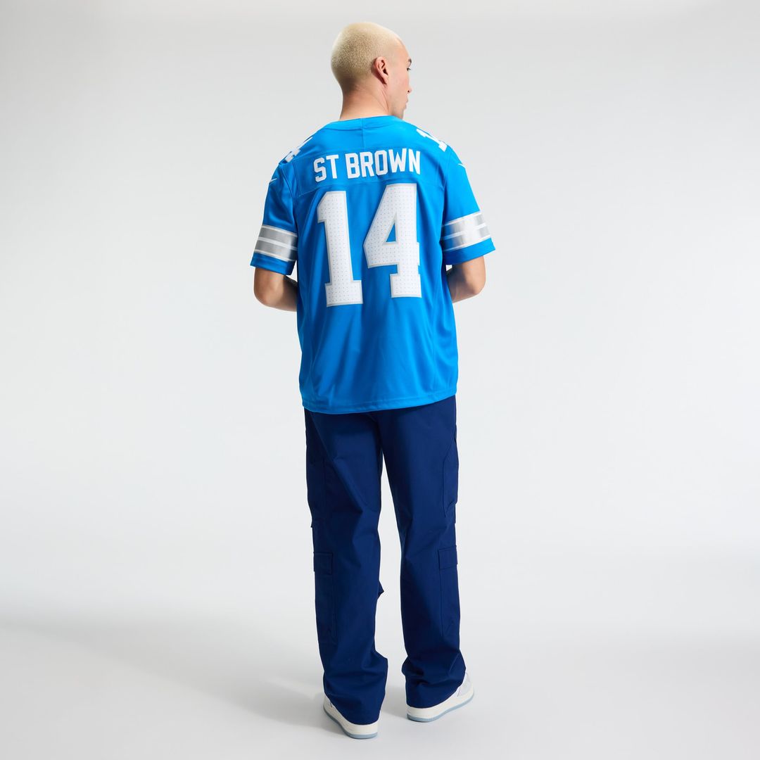 Detroit Lions Amon-Ra St. Brown Nike Blue Team Vapor F.U.S.E. Stitched Limited Jersey product image 5, provided for visual