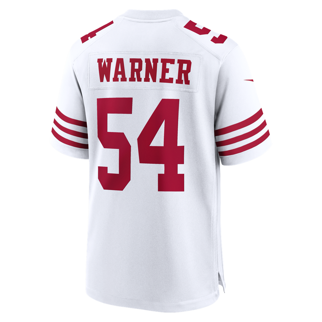 San Francisco 49ers Fred Warner Nike White 80th Anniversary Game Jersey product image 3, provided for visual reference and
