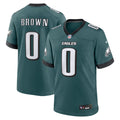 Philadelphia Eagles Marquise Brown Nike Midnight Green Team Game Jersey product image 1, provided for visual reference and