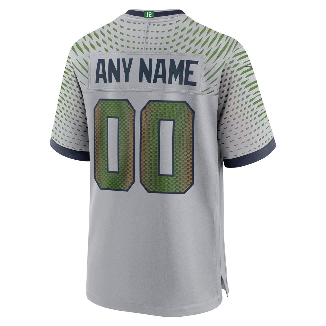 Seattle Seahawks Nike Gray Rivalries Collection Custom Game Jersey product image 3, provided for visual reference and