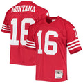 San Francisco 49ers Joe Montana Mitchell & Ness Scarlet Legacy Replica Jersey product image 1, provided for visual reference