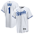 Kansas City Royals Nike White #1 Dad Home Replica Jersey product image 1, provided for visual reference and product detail