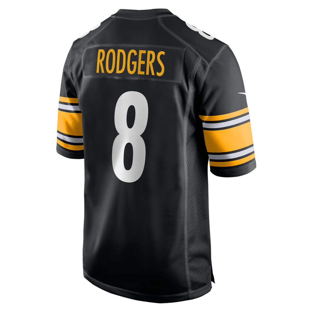 Pittsburgh Steelers Aaron Rodgers Nike Black Game Jersey product image 7, provided for visual reference and product detail