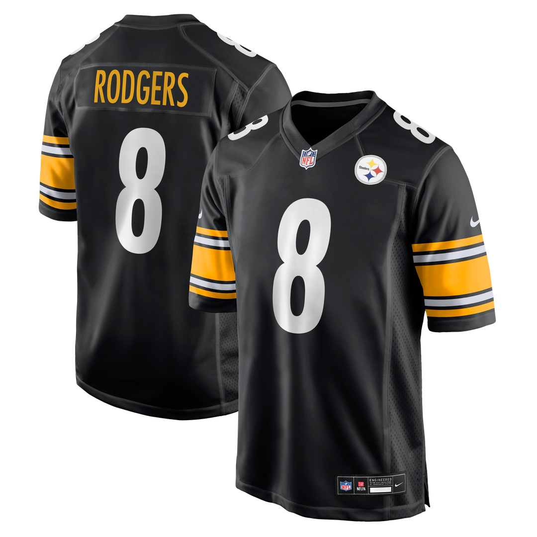 Pittsburgh Steelers Aaron Rodgers Nike Black Game Jersey product image 14, provided for visual reference and product detail