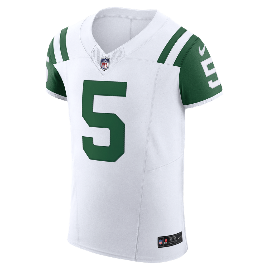 New York Jets Garrett Wilson Nike White Classic Alternate Vapor F.U.S.E. Elite Jersey product image 6, provided for visual