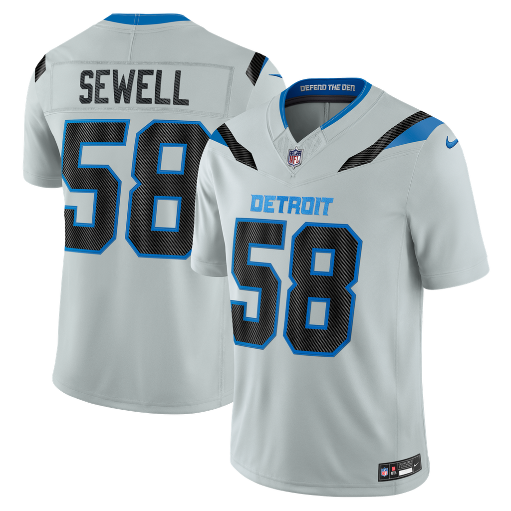 Detroit Lions Penei Sewell Nike Silver 2026 Rivalries Collection Stitched Limited Jersey product image 1, provided for