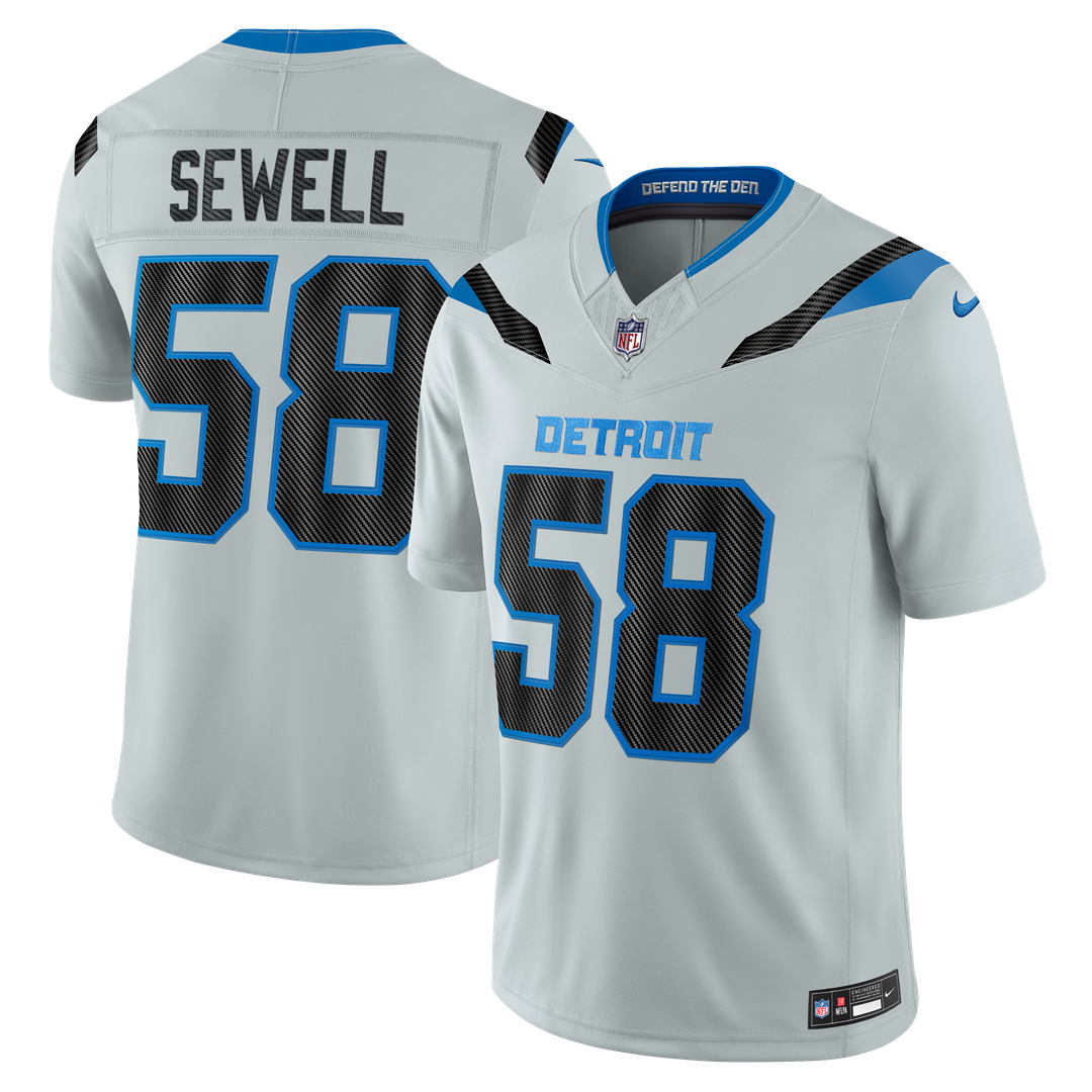 Detroit Lions Penei Sewell Nike Silver 2026 Rivalries Collection Stitched Limited Jersey product image 1, provided for