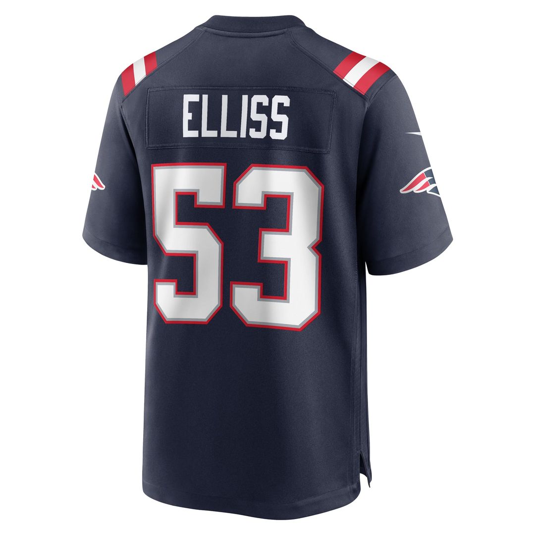 New England Patriots Christian Elliss Nike Navy Game Jersey product image 3, provided for visual reference and product