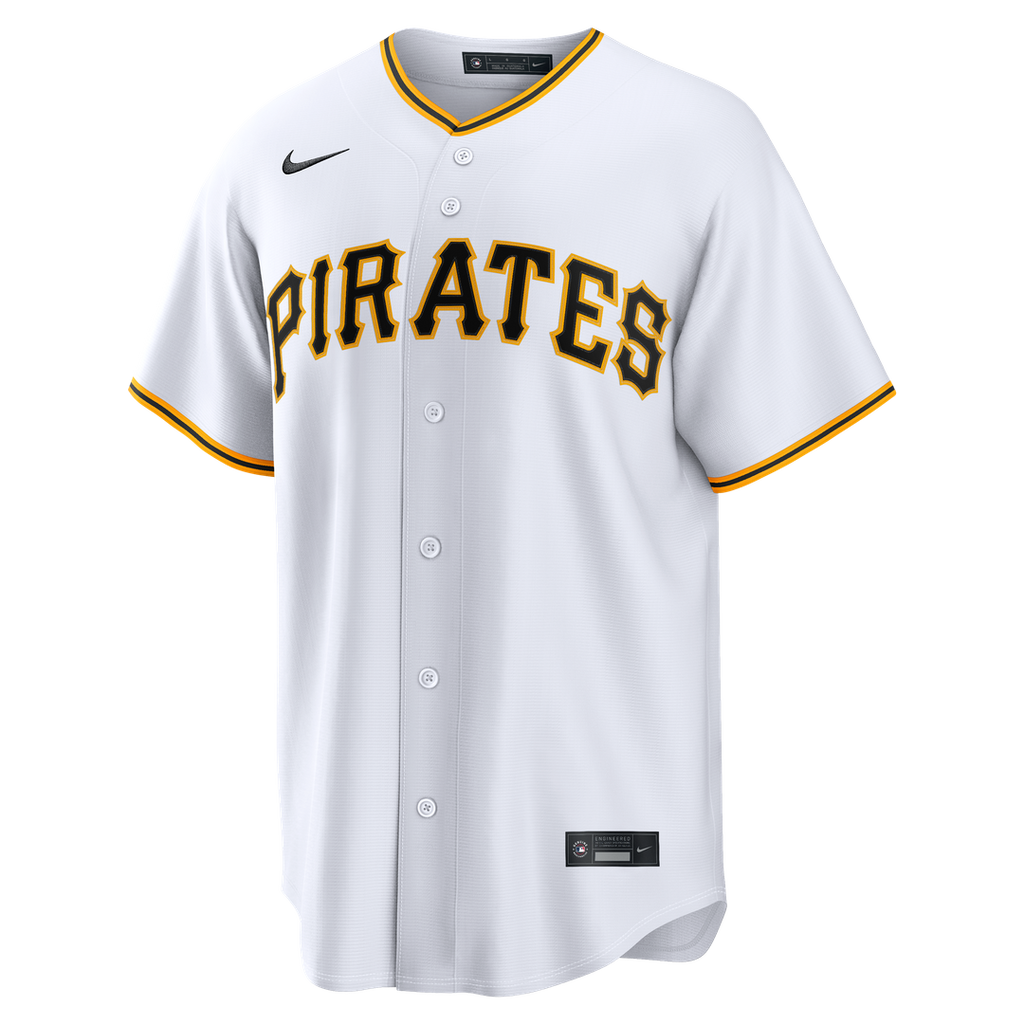 Pittsburgh Pirates Camilo Doval Nike White Home Replica Jersey product image 4, provided for visual reference and product