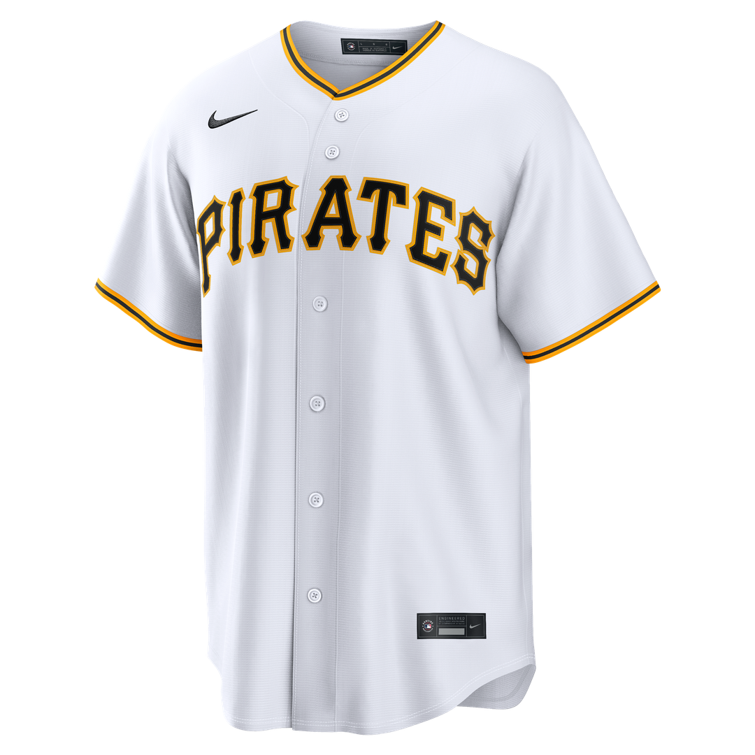 Pittsburgh Pirates Camilo Doval Nike White Home Replica Jersey product image 4, provided for visual reference and product