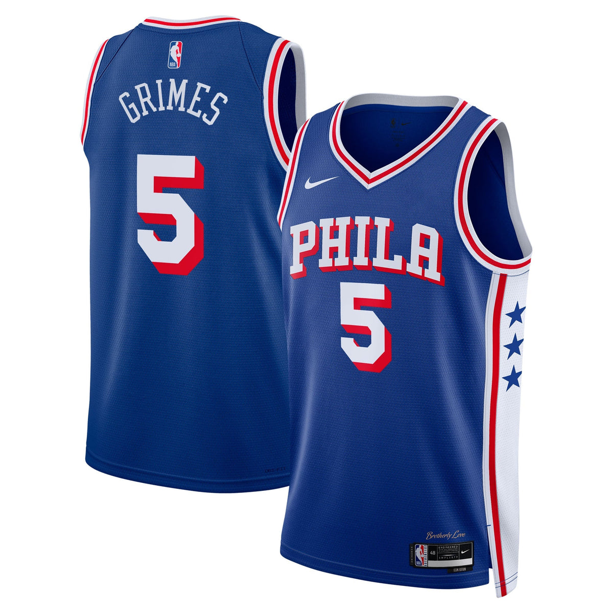 Philadelphia 76ers Nike Icon Edition Swingman Jersey - Royal - Quentin Grimes - Unisex product image 1, provided for visual