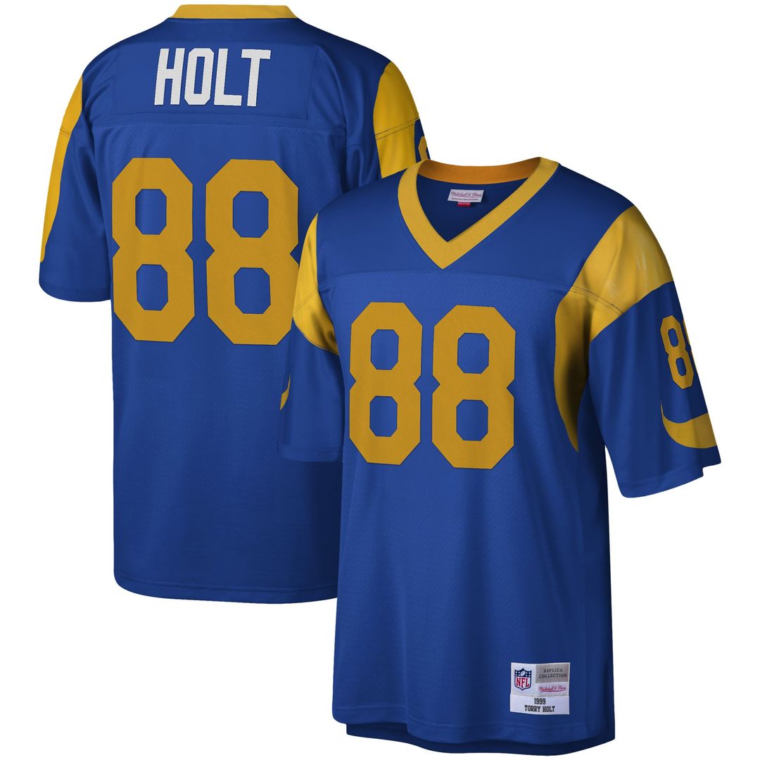 Los Angeles Rams Torry Holt Mitchell & Ness Royal Legacy Replica Jersey product image 1, provided for visual reference and