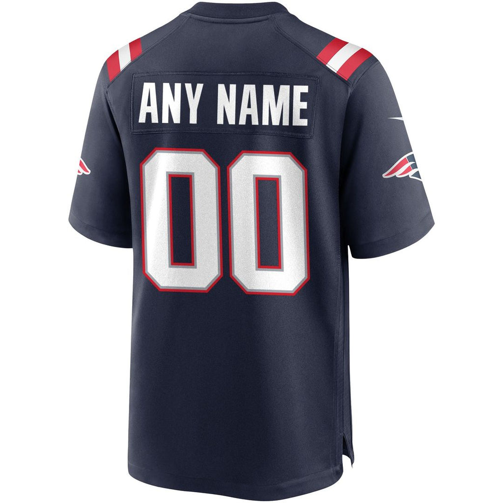 Nike New England Patriots Navy Custom Game Jersey product image 2, provided for visual reference and product detail review