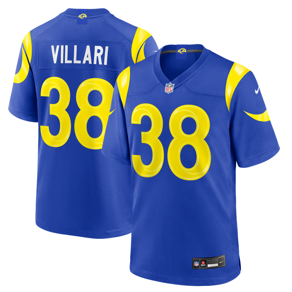 Los Angeles Rams Dan Villari Nike Royal Game Jersey product image 1, provided for visual reference and product detail review