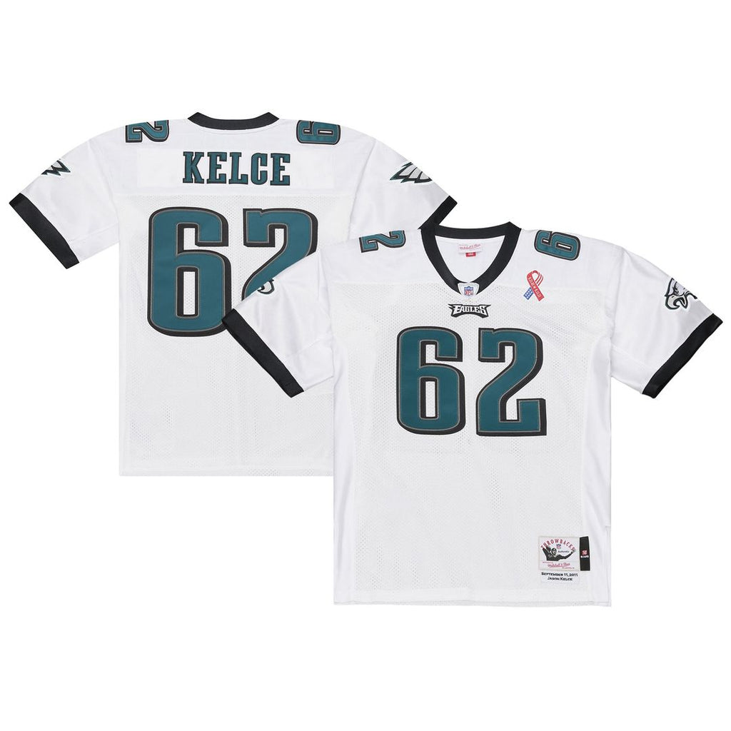 Philadelphia Eagles Jason Kelce Mitchell & Ness White 2011 Authentic Throwback Jersey product image 1, provided for visual