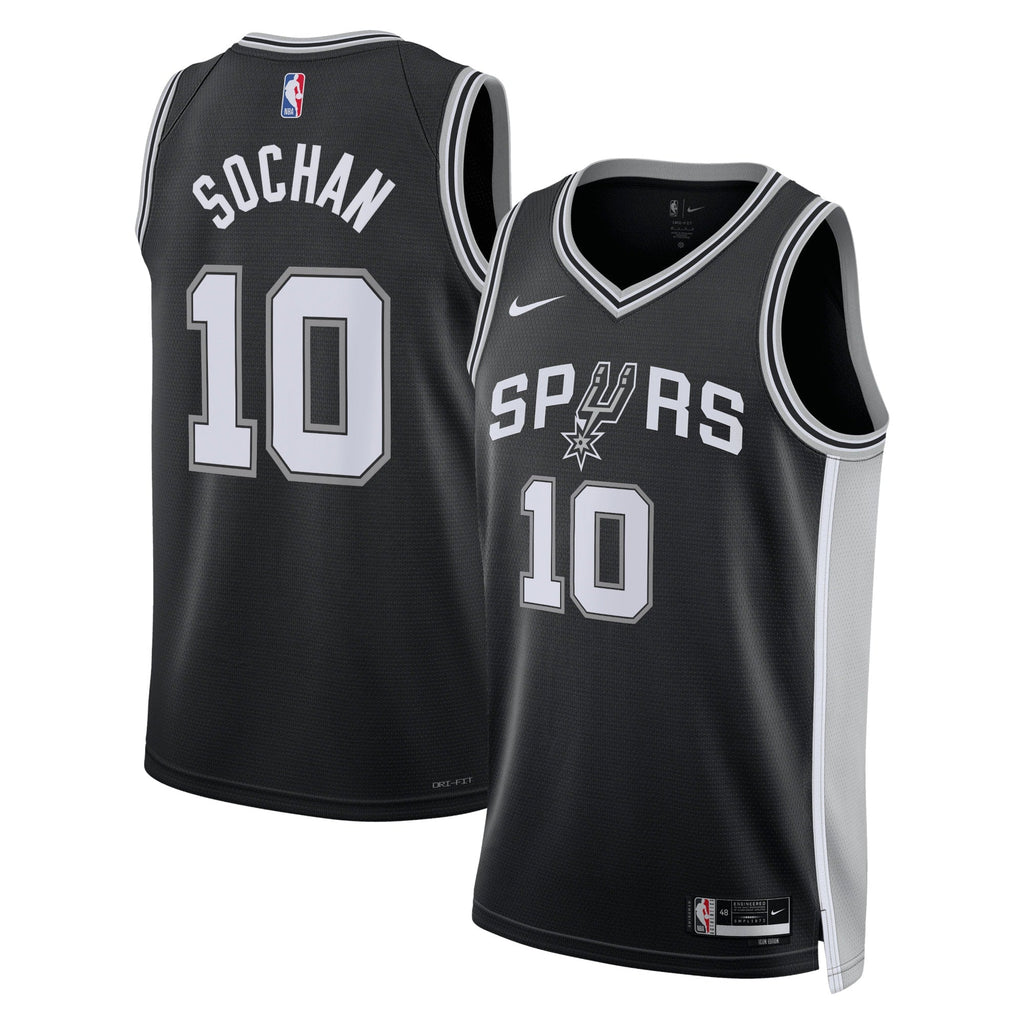 San Antonio Spurs Nike Icon Edition Swingman Jersey - Black - Jeremy Sochan - Unisex product image 1, provided for visual