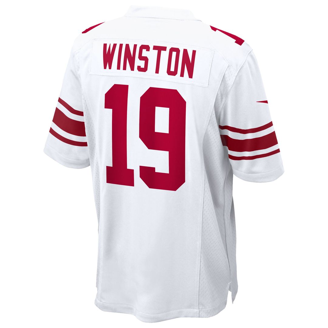 New York Giants Jameis Winston Nike White Game Jersey product image 3, provided for visual reference and product detail