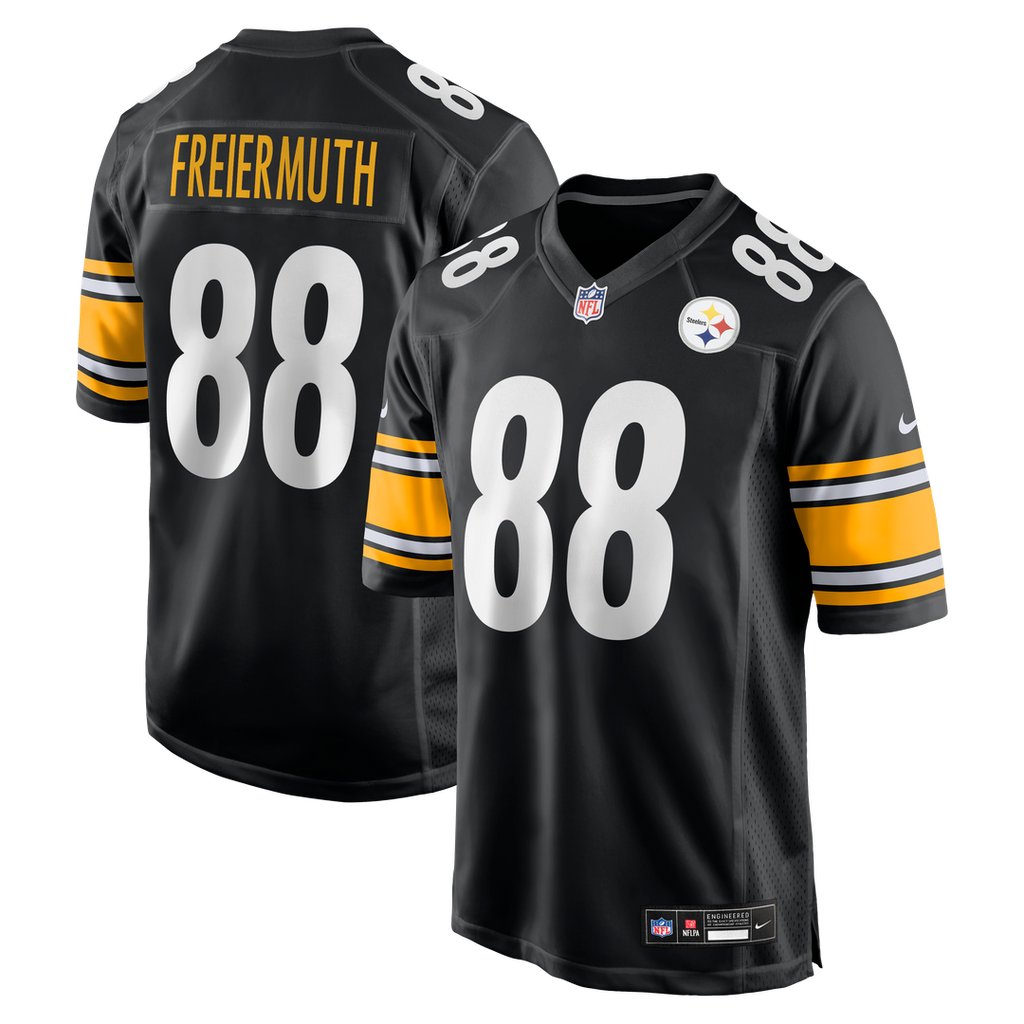 Pittsburgh Steelers Pat Freiermuth Nike Black Game Jersey product image 1, provided for visual reference and product detail